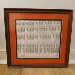 50 Vintage 1983 Love Stamps Framed